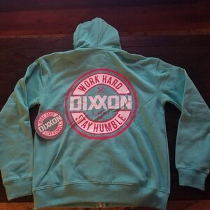 Dixxon Teal Hoodie with Pink Logo